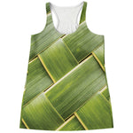 Coconut Leaf Print Women's Racerback Tank Top
