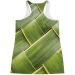 Coconut Leaf Print Women's Racerback Tank Top