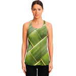 Coconut Leaf Print Women's Racerback Tank Top
