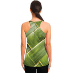 Coconut Leaf Print Women's Racerback Tank Top