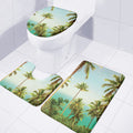 Coconut Tree Print 3 Piece Bath Mat Set