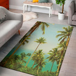 Coconut Tree Print Area Rug