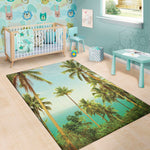 Coconut Tree Print Area Rug