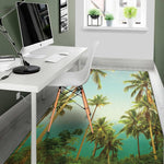 Coconut Tree Print Area Rug
