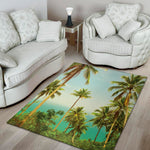 Coconut Tree Print Area Rug