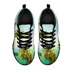 Coconut Tree Print Black Sneakers