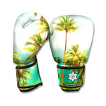 Coconut Tree Print Boxing Gloves