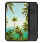 Coconut Tree Print Car Center Console Cover