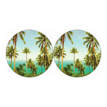 Coconut Tree Print Car Coasters