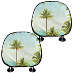 Coconut Tree Print Car Headrest Covers
