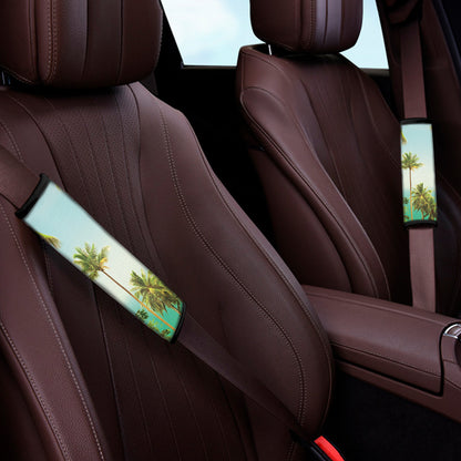 Coconut Tree Print Car Seat Belt Covers