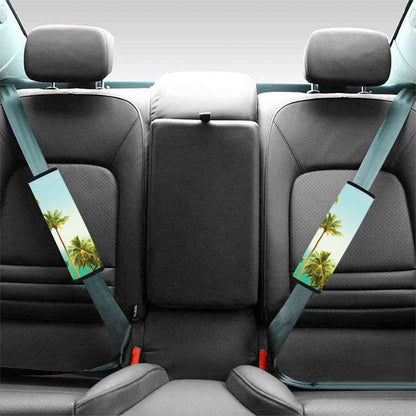 Coconut Tree Print Car Seat Belt Covers