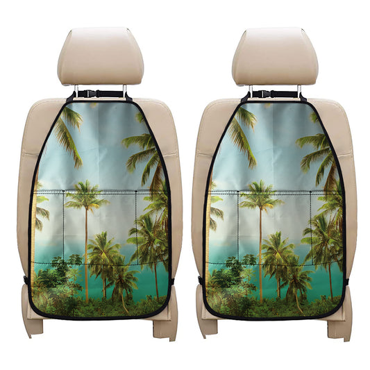 Coconut Tree Print Car Seat Organizers