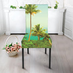 Coconut Tree Print Dining Chair Slipcover