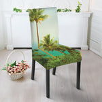 Coconut Tree Print Dining Chair Slipcover