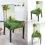 Coconut Tree Print Dining Chair Slipcover