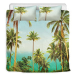 Coconut Tree Print Duvet Cover Bedding Set