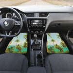 Coconut Tree Print Front and Back Car Floor Mats