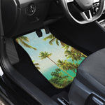 Coconut Tree Print Front and Back Car Floor Mats