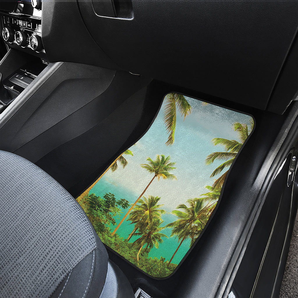Coconut Tree Print Front and Back Car Floor Mats