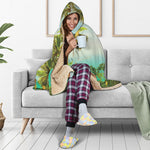 Coconut Tree Print Hooded Blanket