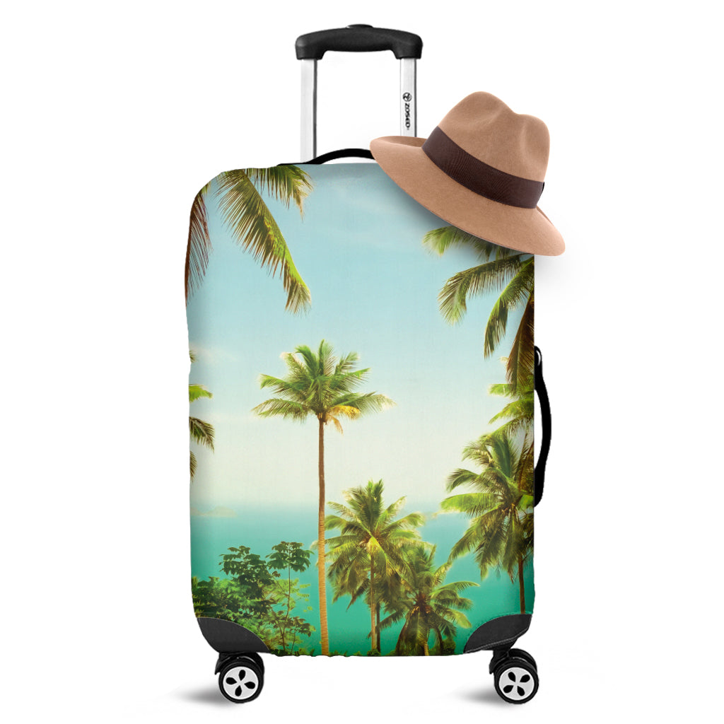 Coconut Tree Print Luggage Cover