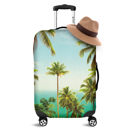 Coconut Tree Print Luggage Cover