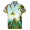 Coconut Tree Print Men's Short Sleeve Shirt