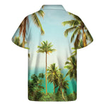 Coconut Tree Print Men's Short Sleeve Shirt