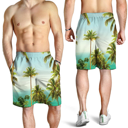 Coconut Tree Print Men's Shorts