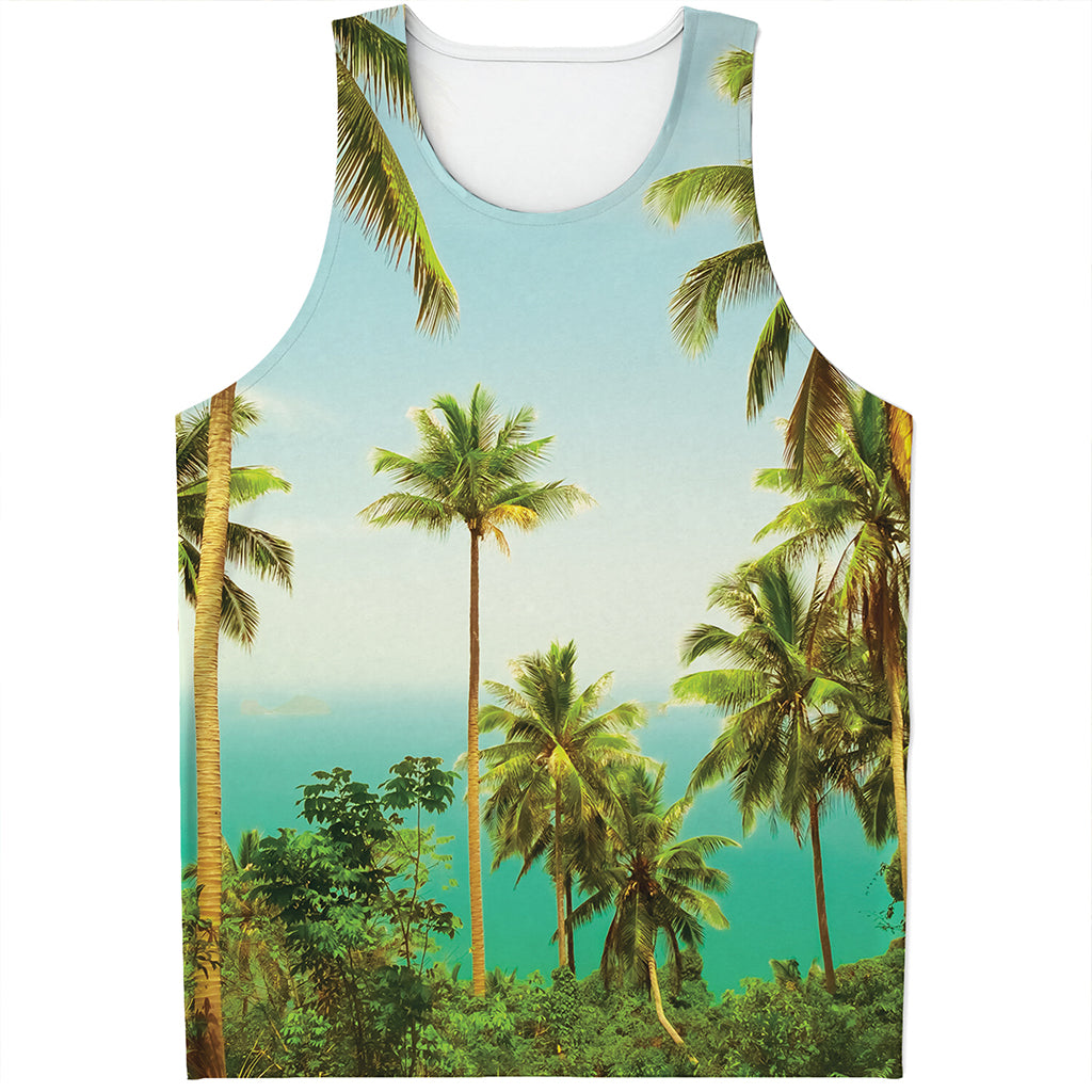 Coconut Tree Print Men's Tank Top