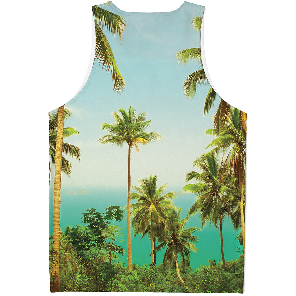 Coconut Tree Print Men's Tank Top