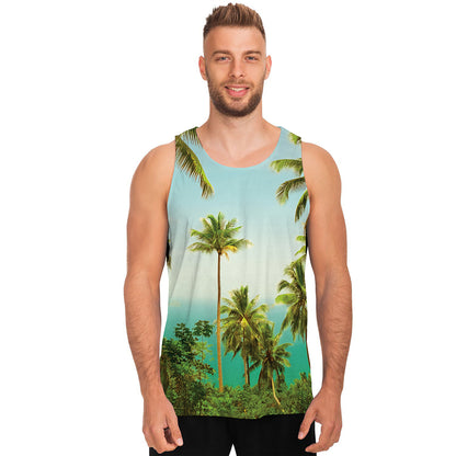 Coconut Tree Print Men's Tank Top