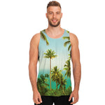 Coconut Tree Print Men's Tank Top