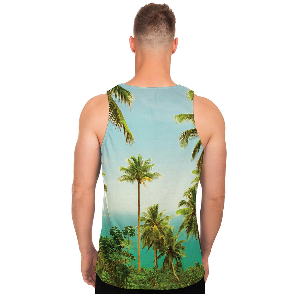 Coconut Tree Print Men's Tank Top