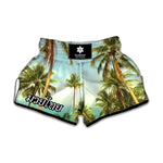Coconut Tree Print Muay Thai Boxing Shorts