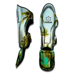 Coconut Tree Print Muay Thai Shin Guard