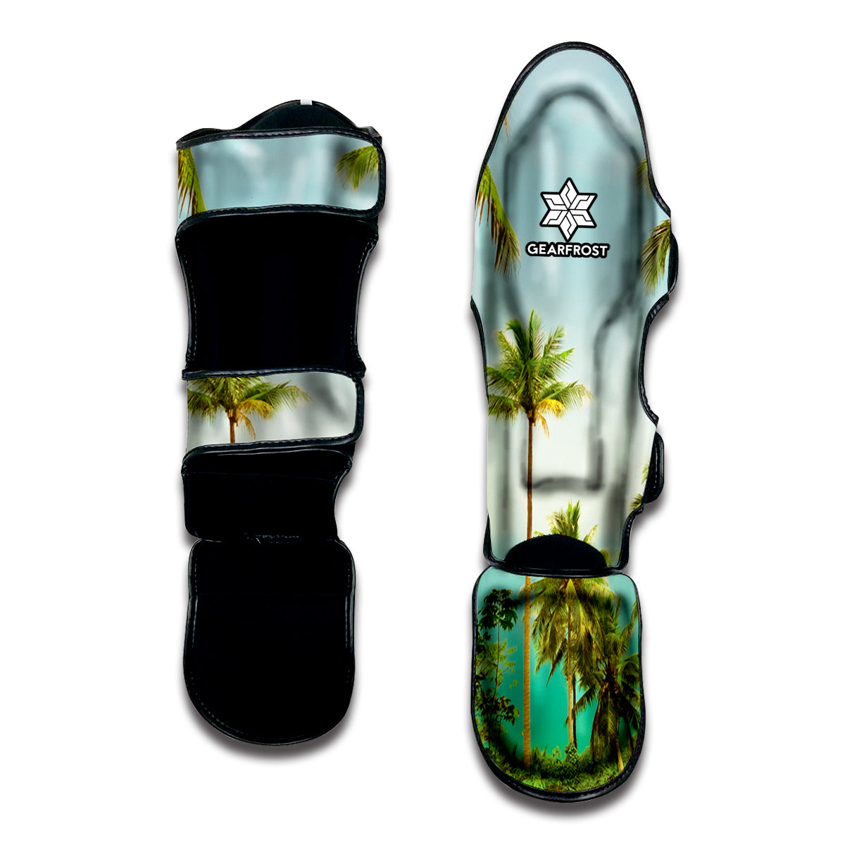 Coconut Tree Print Muay Thai Shin Guard
