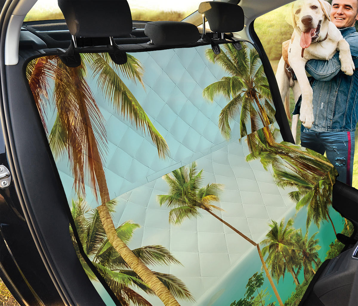 Coconut Tree Print Pet Car Back Seat Cover