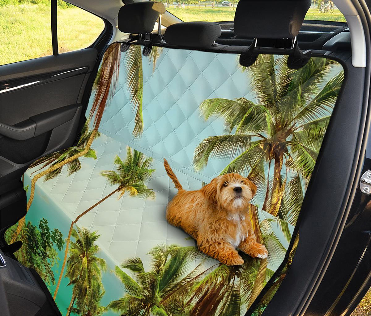 Coconut Tree Print Pet Car Back Seat Cover