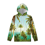 Coconut Tree Print Pullover Hoodie