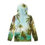 Coconut Tree Print Pullover Hoodie