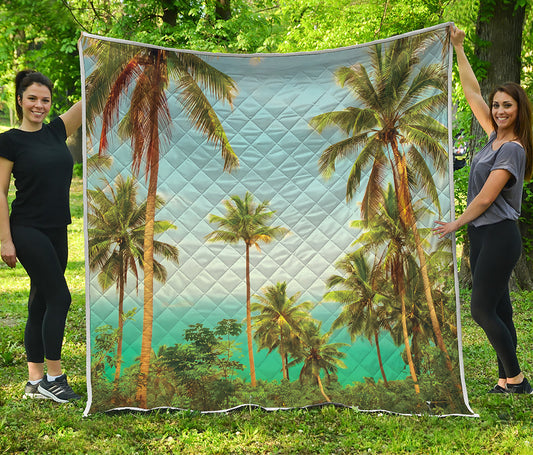 Coconut Tree Print Quilt