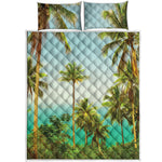 Coconut Tree Print Quilt Bed Set