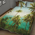 Coconut Tree Print Quilt Bed Set