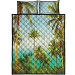 Coconut Tree Print Quilt Bed Set