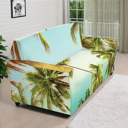 Coconut Tree Print Sofa Cover