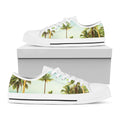 Coconut Tree Print White Low Top Sneakers
