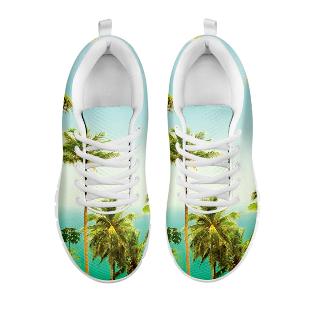Coconut Tree Print White Sneakers