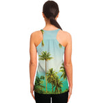 Coconut Tree Print Women's Racerback Tank Top